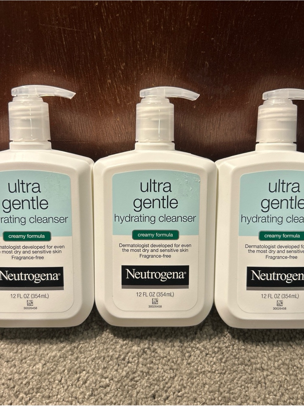 X3 Neutrogena Ultra Gentle Hydrating Cleanser Creamy Formula 12oz
